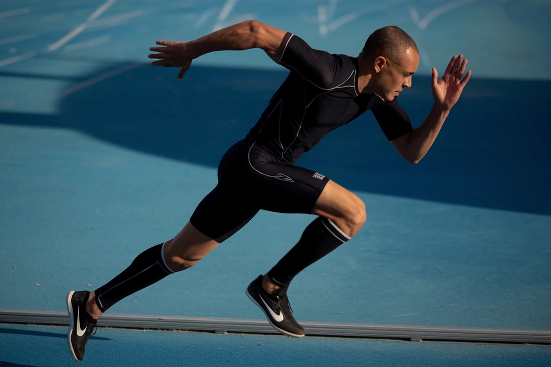 A image of a runner wearing compression gear