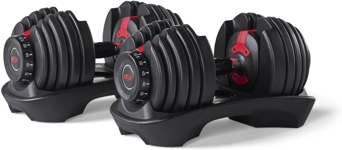 Adjustable dumbbells with different weight plates