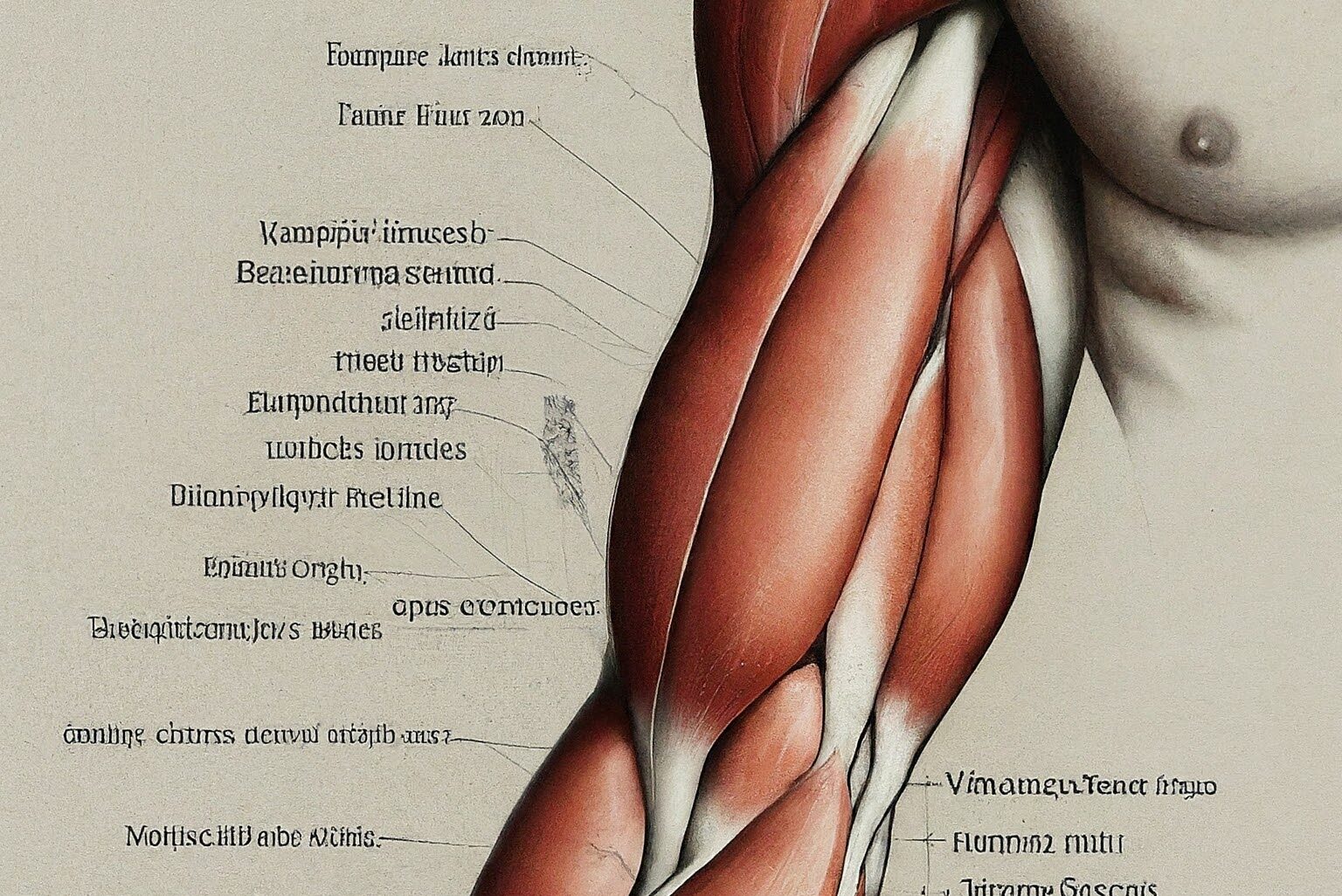 An anatomical diagram of the biceps brachii muscle