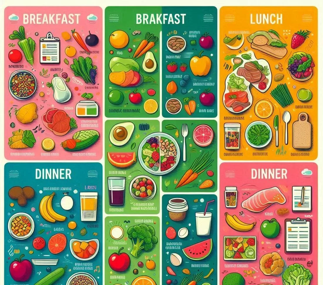 An infographic highlighting a sample meal plan