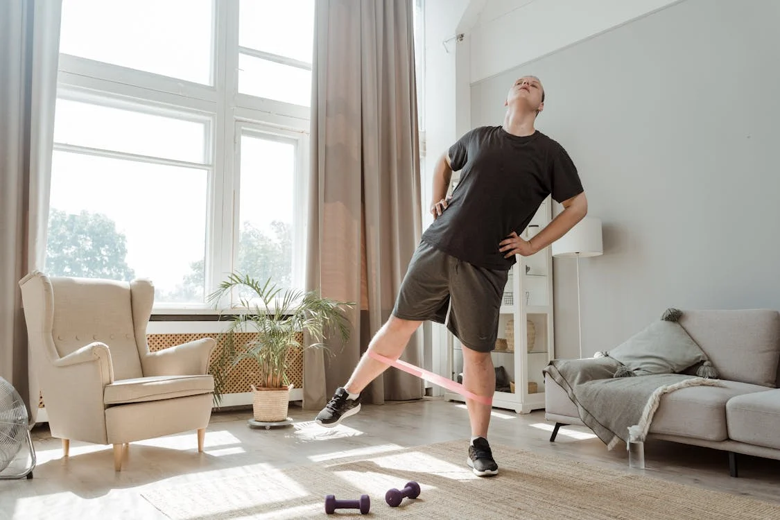 Balancing with Resistance Bands