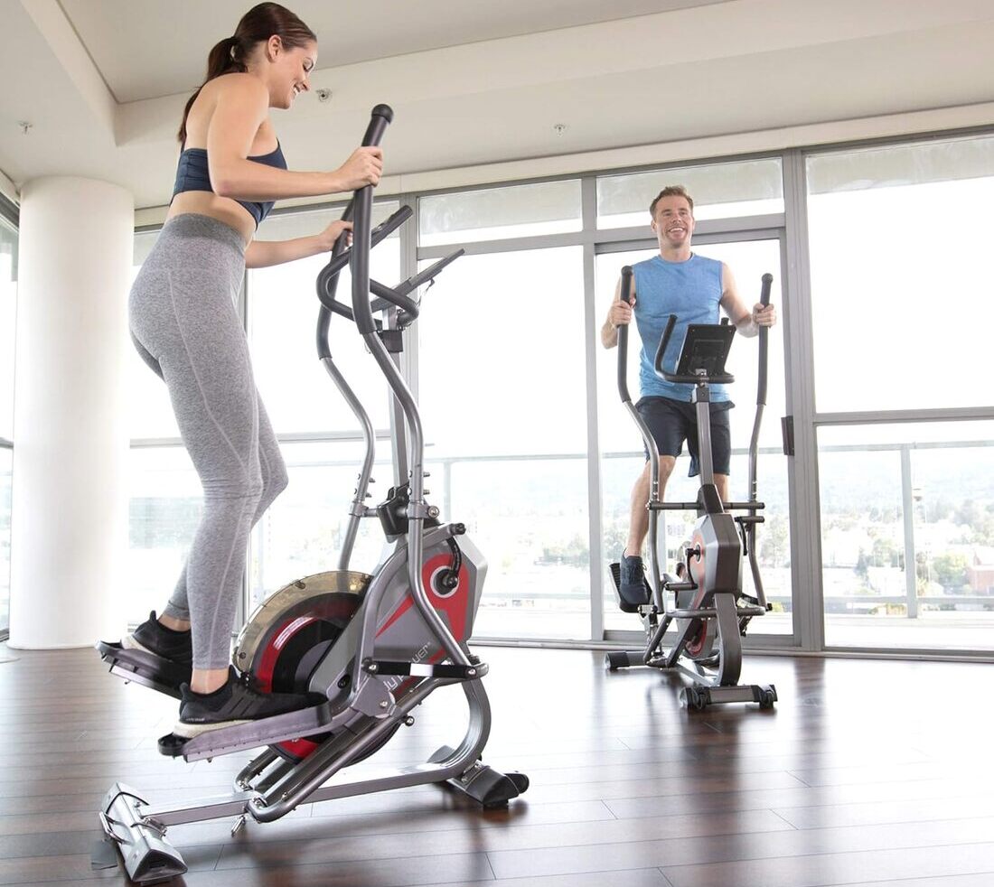 Body Power 2 in 1 Elliptical Stepper Machine for Home Fitness