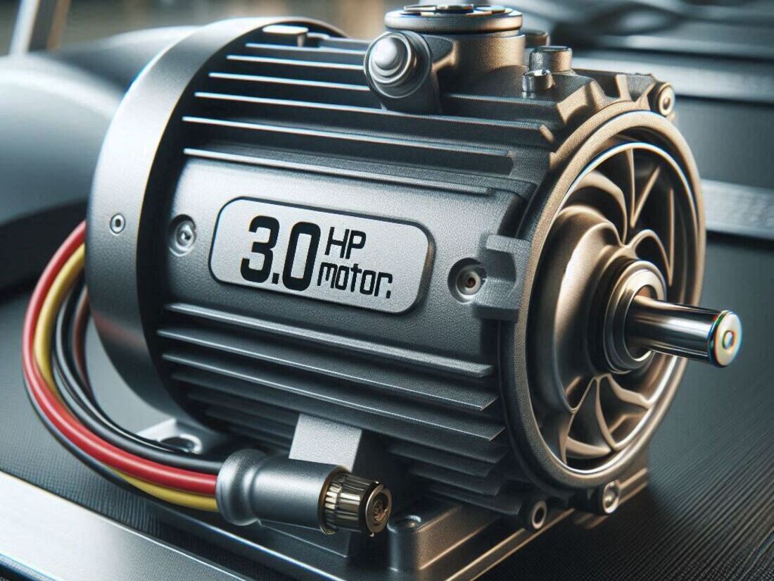 Close-up photo of a treadmill motor 3.0 HP Motor