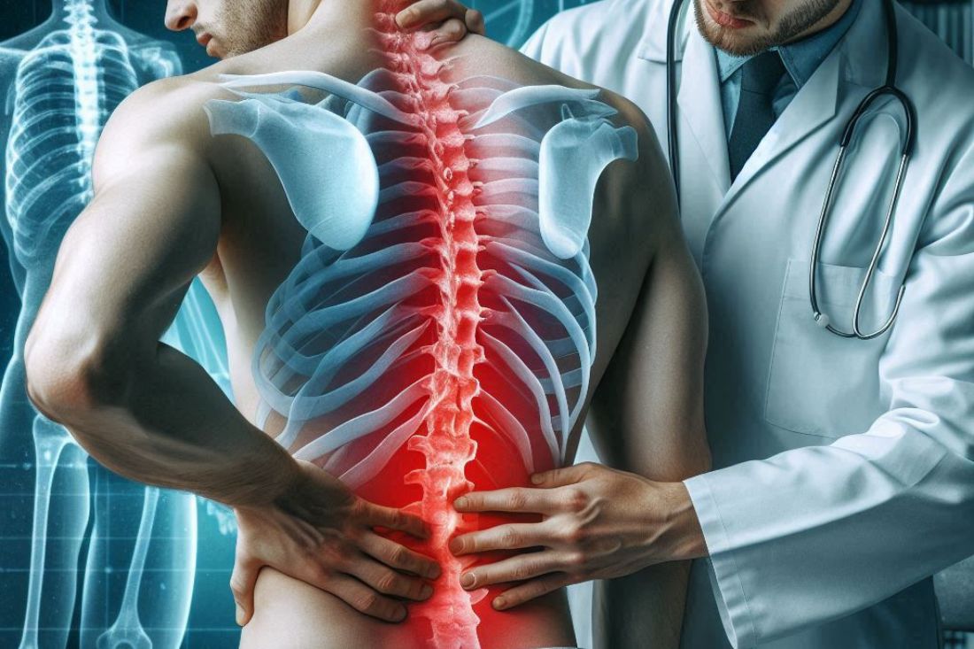 Consulting a healthcare professional on a back pain