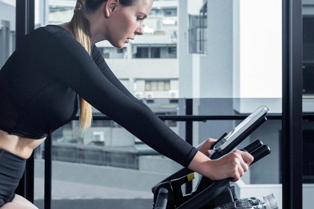 Exercise bike riding at home