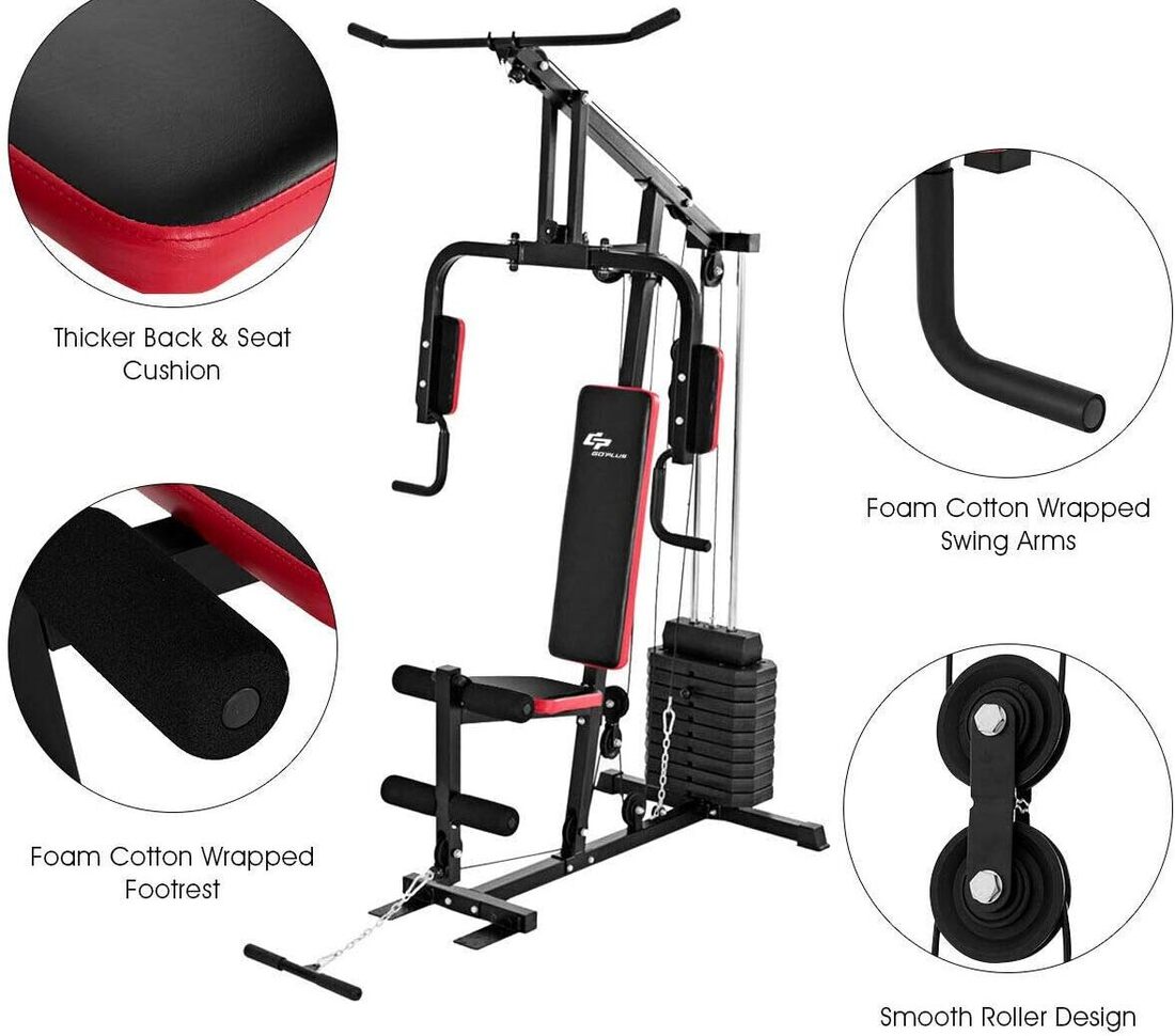 Goplus Multifunction Home Gym System Features