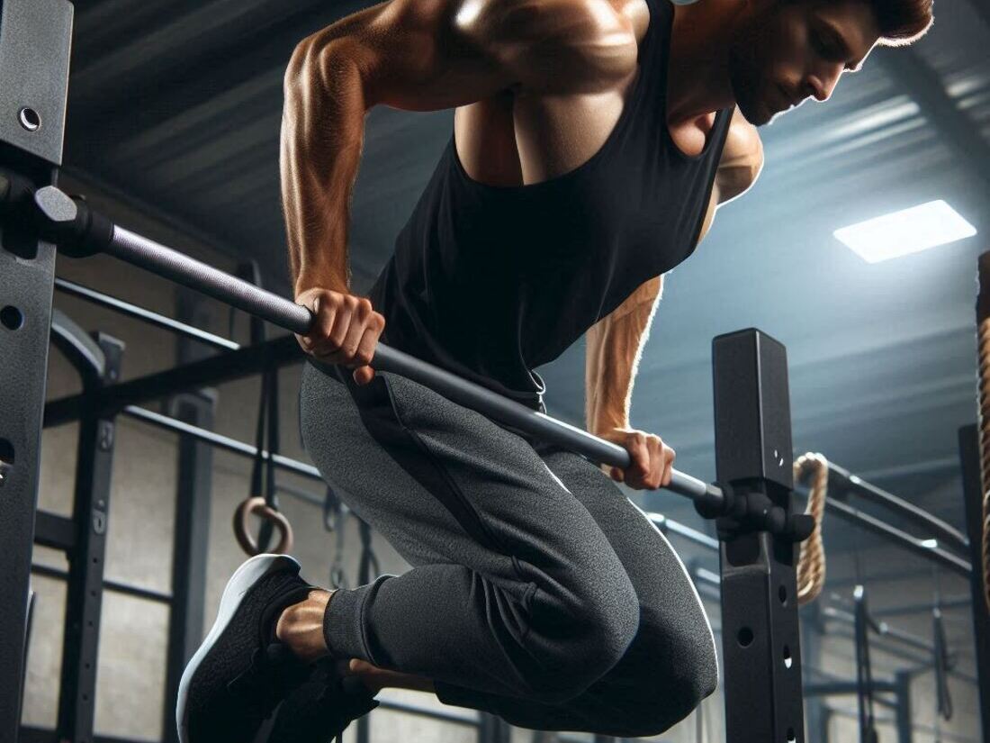 Image showcasing a person performing dips on a pull-up bar 2