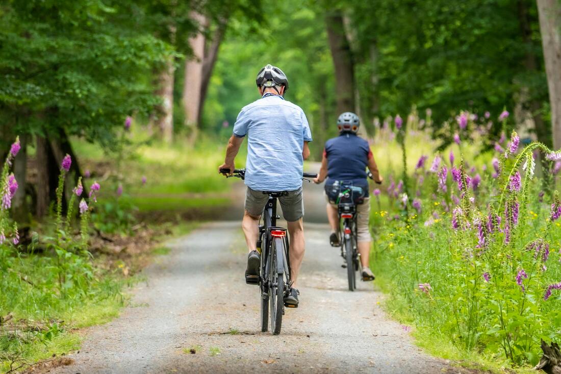 Persons exercising outdoors