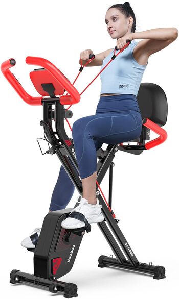 Pooboo Foldable Fitness Stationary Bike Machine