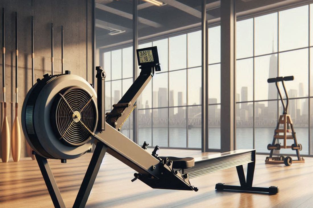 Rowing machine frame showcasing a sturdy well-constructed frame