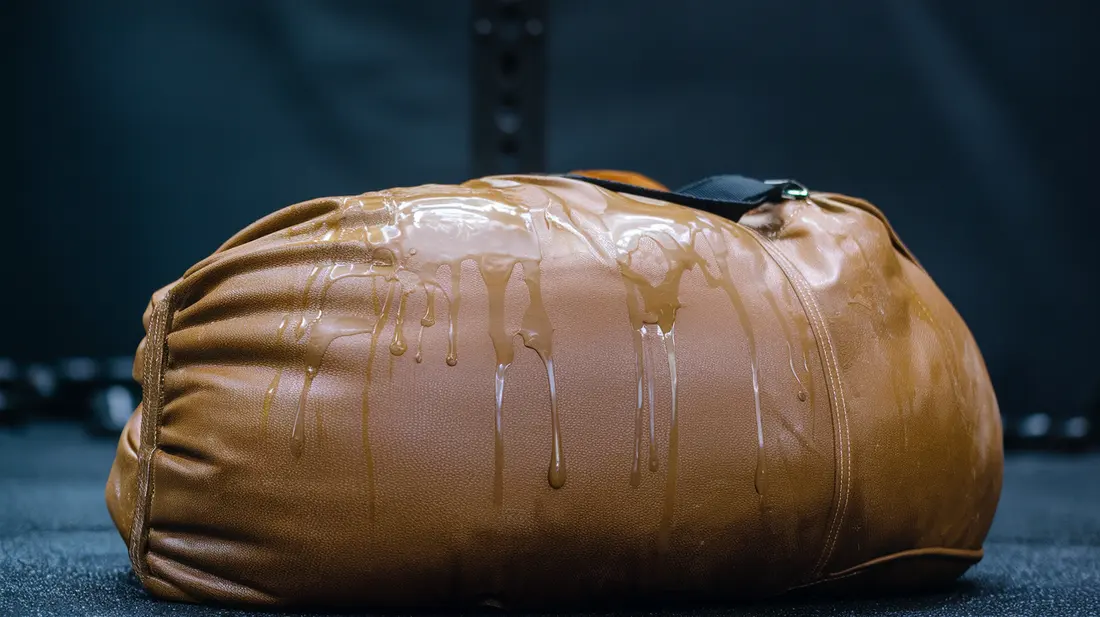 Close-up of a sandbag used for advanced workouts