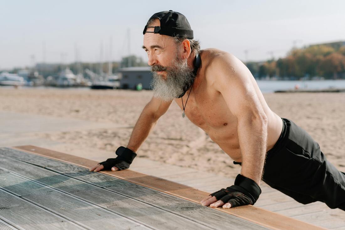 Senior Man Doing Push Ups