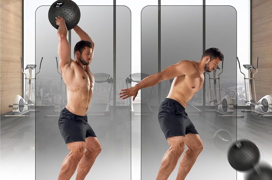 Slamming medicine balls in various drills challenges both strength and reaction time