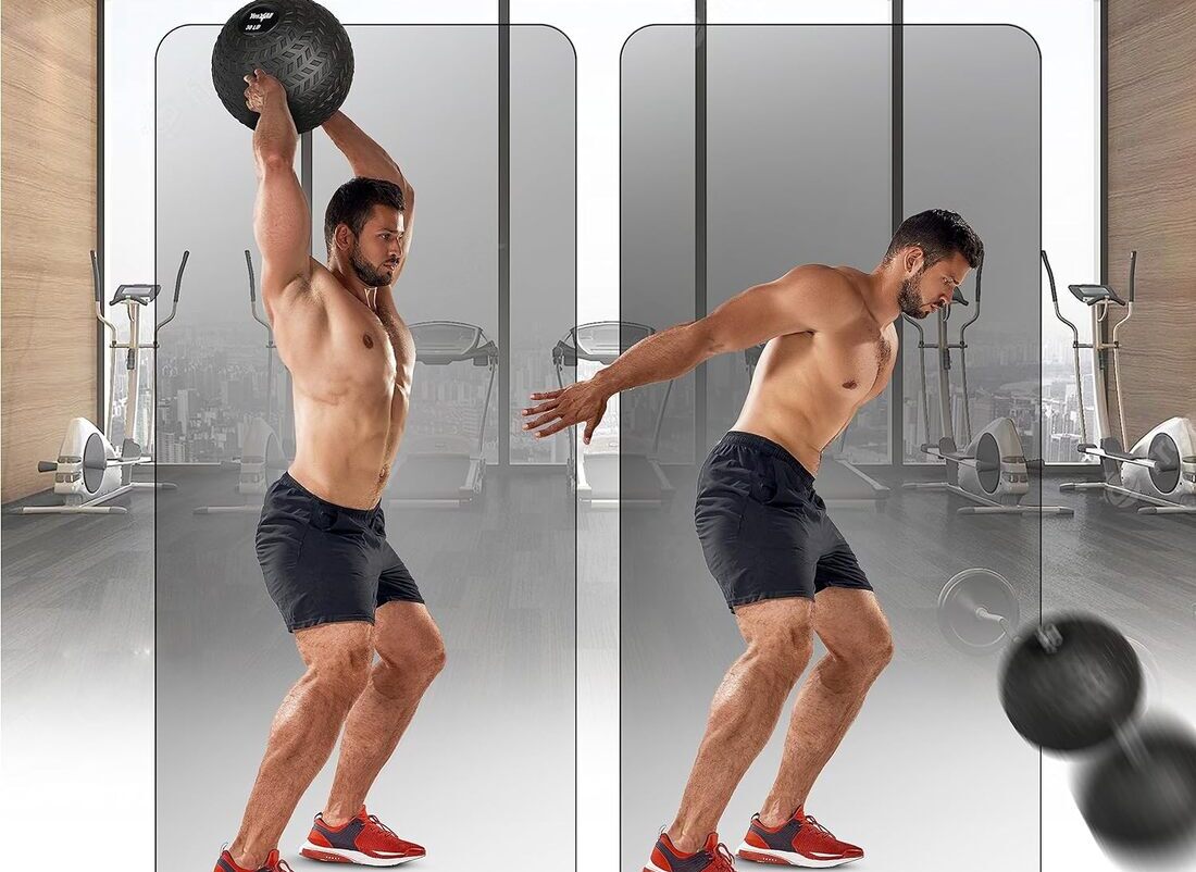 Slamming medicine balls in various drills challenges both strength and reaction time