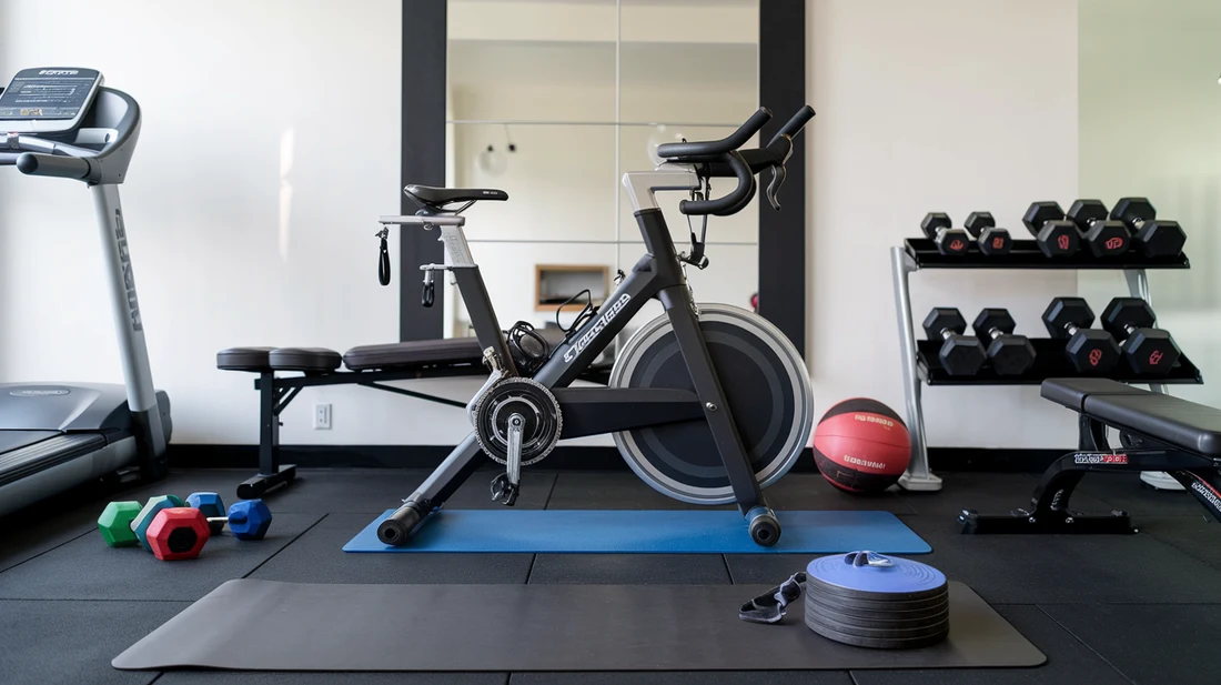  Sunny Health & Fitness bike in a home gym