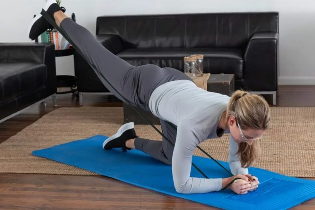 Use of TheraBand Resistance Bands on yoga mat