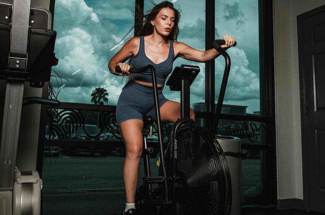 Woman Working out on a Cross-Trainer