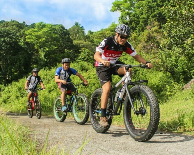 Group doing biking