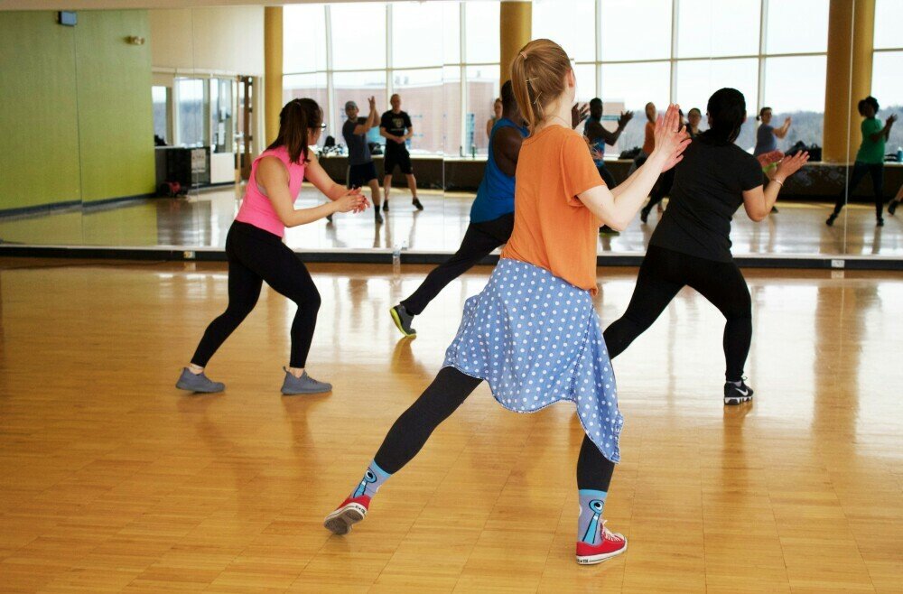 Group Enjoying Aerobics