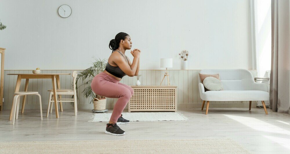 Woman doing the proper squat